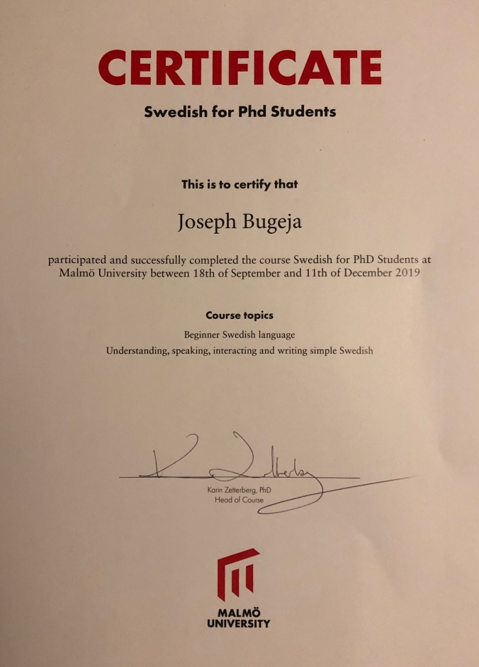 Swedish language certificate